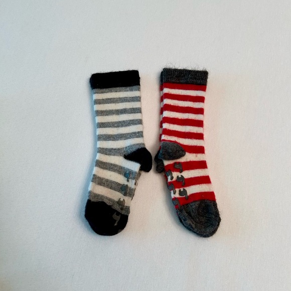 Striped Toddler Alpaca Non-Skid Socks (2) Pairs - Picture 2 of 4